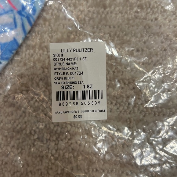 NWT Lilly Pulitzer GWP Beach Hat, Sea To Shining Sea, Fireworks, Sun Hat - Picture 7 of 8